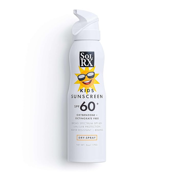 SolRX SPORT KID's SPRAY SPF 60+ Sunscreen Spray SPF60+, Reef Friendly, Broad Spectrum Sunscreen for Face and Body, Oxybenzone Free