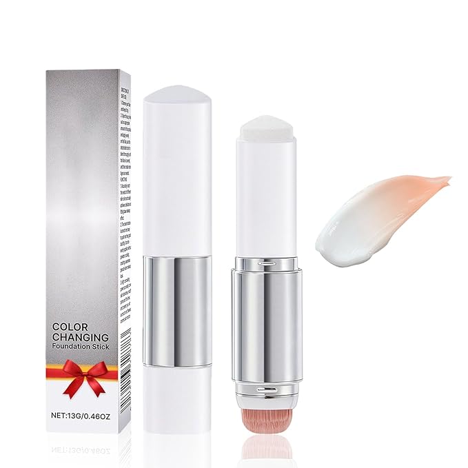 Blanc Cover Cream Stick - Color Changing Foundation Stick, White Foundation Makeup with Built-in Brush, Korean Makeup Moisturizing & Long-lasting Dewy Finish Even Skin Tone (Medium)
