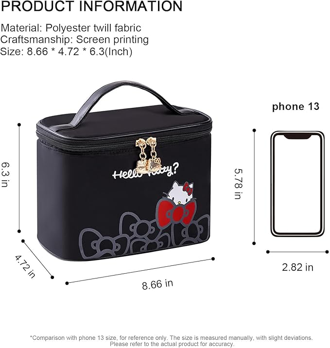 AmBealla Makeup Bag Large Waterproof Cosmetic Bags with Makeup Brush Holder, Cute Printed Makeup Organizer for Women Traveling,Portable Toiletry Bag for Girls