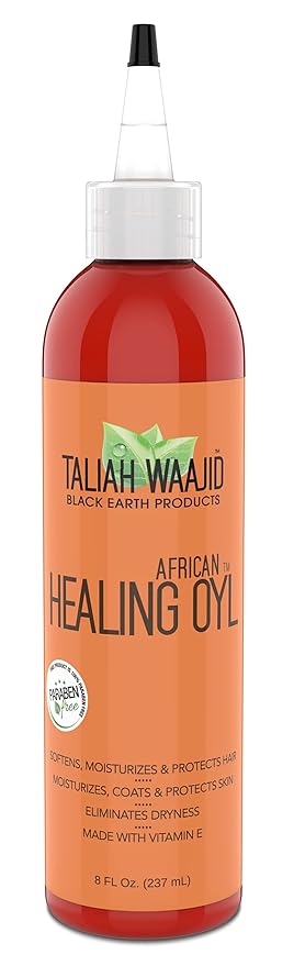 Taliah Waajid Black Earth Products African Healing Oyl | Total Body Oil | Softens, Moisturize, Coats, and Protects Hair & Skin | Infused with Vitamin E, Olive Oil, and Sunflower Oil- 8oz (T128) 4-Pack