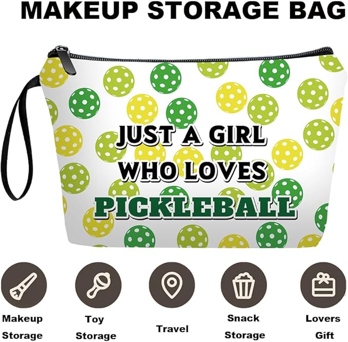 Personalized Pickleball Makeup Bag set with Mirror for girls,Pickleball Lover Player Cosmetic bag kit with10 pieces pink brush set,Pickle ball stuff Gifts for Women Mom femal Friends