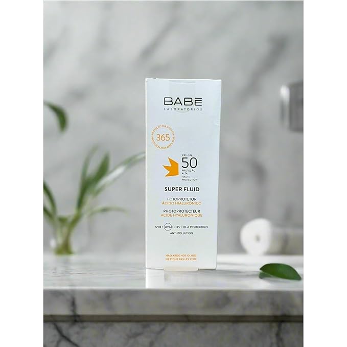 Babe Super Fluid Sunscreen SPF 50 – High Facial Sun Protection with Lightweight Texture | Broad Spectrum UVA/UVB | For Sensitive Skin | Non-Greasy & Fast Absorbing – 1.69 fl oz