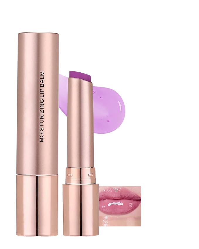 Hydrating Tinted Lip Blam, Natural Sheer Berry Nude Lipstick Moisturizing Lipgloss, Long Lasting Waterproof Lip Balm Stain Non-Stick Liptint Oil Stain Glossy Lipcolor Finish for Dry Cracked Lips-03