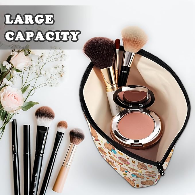 Capybara Makeup Bag, Capybara Gifts For Women, Capybaras Makeup Pouch, Travel Toiletry Bag With Zipper, Birthday Gifts For Mom Sister, Travel Toiletry Bag