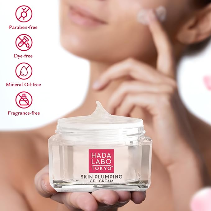 Hada Labo Tokyo Plumping Gel Cream,Facial Moisturizer,Clinically Proven to Provide 24-Hour Moisture in Use,Super HyaluronicAcid,Ceramides,Collagen,No Parabens,Dyes or Fragrance,1.76 oz,(Pack of 2)