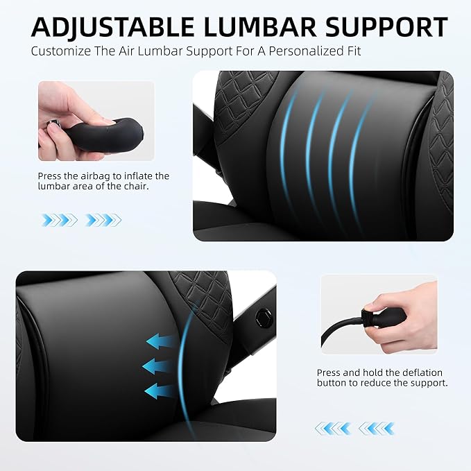 Big and Tall Office Chair, Desk Computer Chair for Heavy People, Oversized Executive Gaming Chair, Extra Wide 500LBS Ergonomic Comfy Office Chair with Adjustable Lumbar Support & 5D Flip Arms