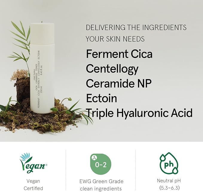 ONE THING CICA Ceramide Toner 8.45 Fl Oz | Centella Asiatica Soothing Calming Hydrating Facial Toner for Sensitive Dry Combination Skin, Barrier Repair Strengthening, Firming | Vegan Korean Skin Care