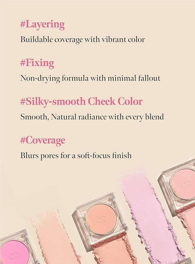 Soft Blur Cheek 02 Cozy Apricot, Silky Air-Blur Powder Blush for Smooth Pore Blurring Finish, Lightweight Buildable Color, Natural Radiance, Long-Lasting Wear, Soft Blush, Korean Makeup