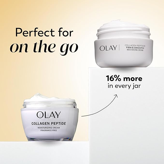 Olay Regenerist Radiance Collagen Peptide Face Moisturizer: Firm & Smooth Cream - Fragrance-Free,Hydrating,Firming,Anti-Aging & Anti-Wrinkle - 2 Oz,(Pack of 2)