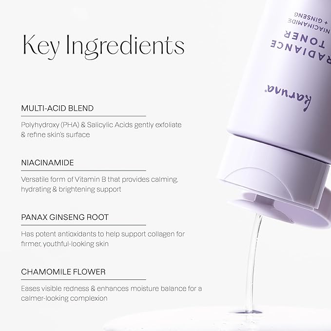 Karuna Hydrating Face Toner Anti Aging with Red Ginseng, Niacinamide & Paper Mulberry Exfoliating Facial Toner for Pore Minimization & Brightening Benefits for All Skin Types 150 ml