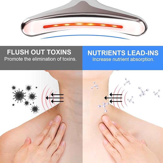 3-Color Light Therapy Facial Sculpting Tool – For Refreshed-Looking Skin & Jawline Care – Daily Beauty Ritual Device – Rechargeable Face Massager for Women