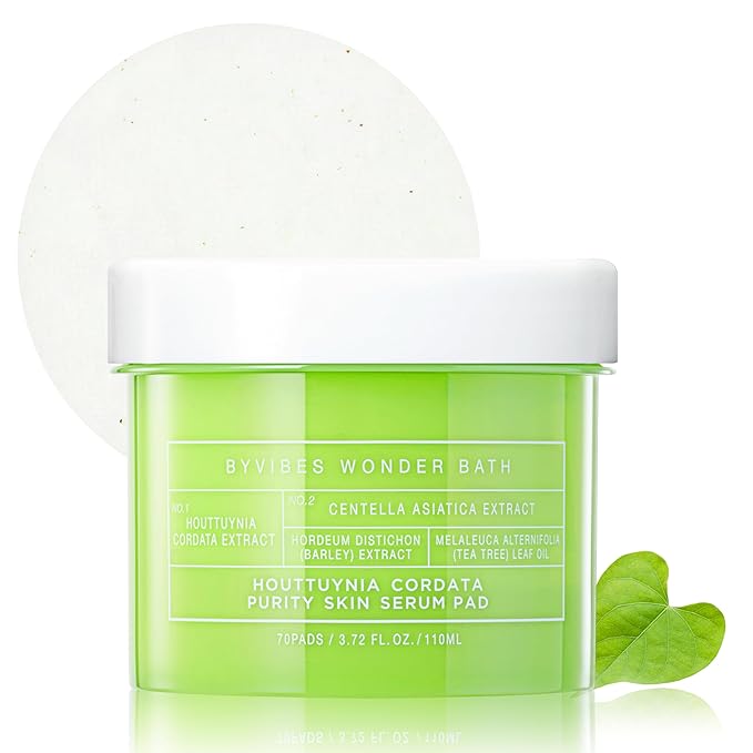 Houttuynia Cordata Purity Skin Serum Pad – Hydrating and Soothing Toner Pads with Centella Asiatica for Sensitive Skin, 70 Pads
