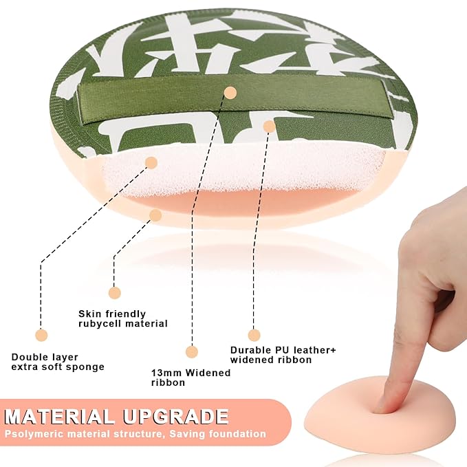 Korean Powder Puff, Ultra Soft Teardrop Makeup Sponge for for Foundation, Concealer, Powder, Liquid, Cream(2 Big 2 Small)