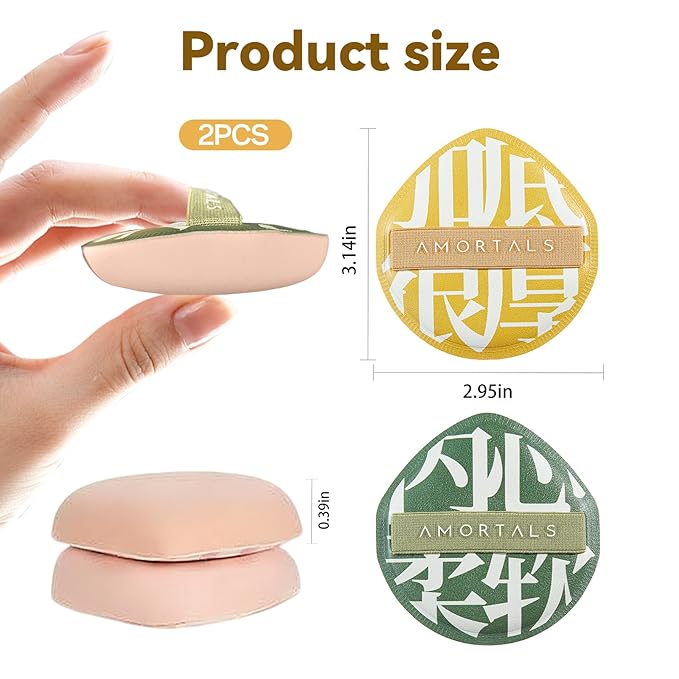 2Pcs Makeup Sponge & Powder Puff Set with Storage Case, Foundation Sponges & Applicator for Liquid, Cream & Loose Powder, Soft Rubycell Blender for Flawless Finish (Yellow)