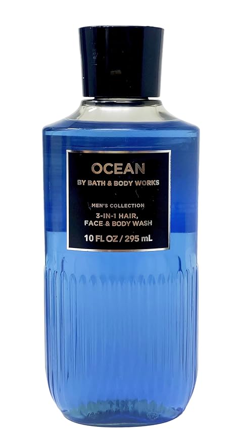 Bath & Body Works Men's Ocean Gift Bag - 3-in-1 Wash, Body Cream, Spray, Hand Cream With Himalayan Salt Soap