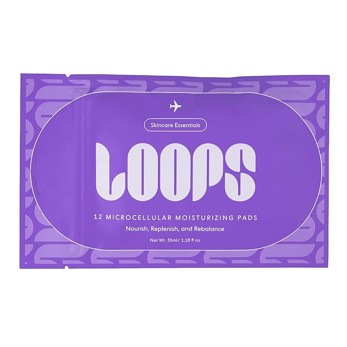LOOPS MicroCellular Moisturizer Korean Skincare - Nourish, Replenish, and Rebalance - Collagen Boosting & Restoring - Pre-soaked Veocell Embo Bamboo Pad - Anti-Aging Face Moisturizer - Pack of 7