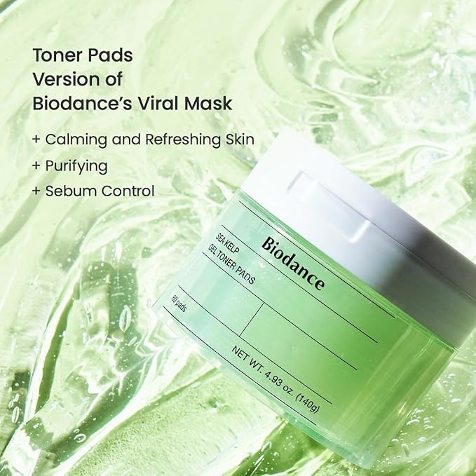 Biodance Brightening & Calming Toner Pads Duo Set: Vita Niacinamide & Sea Kelp, Dark Spot Correcting, Sebum Control Korean Skincare Set for Face, Korean Skin Care, Skin Care Set