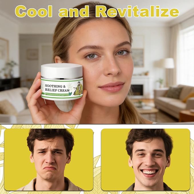 3 Pcs Soothing Relief Cream,Natural Hydrating & Cooling Ointment,Herbal Moisturizer for Sensitive Skin,Cream to Relieve Dryness and Irritation,ightweight & Non-Greasy for Daily Skin Care（30g/1.06oz）