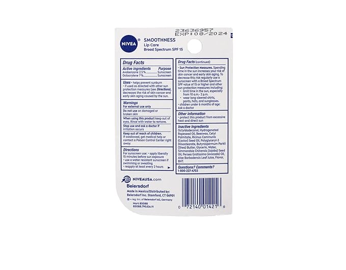 Nivea A Kiss of Smoothness Hydrating Lip Care SPF 15-0.17 oz