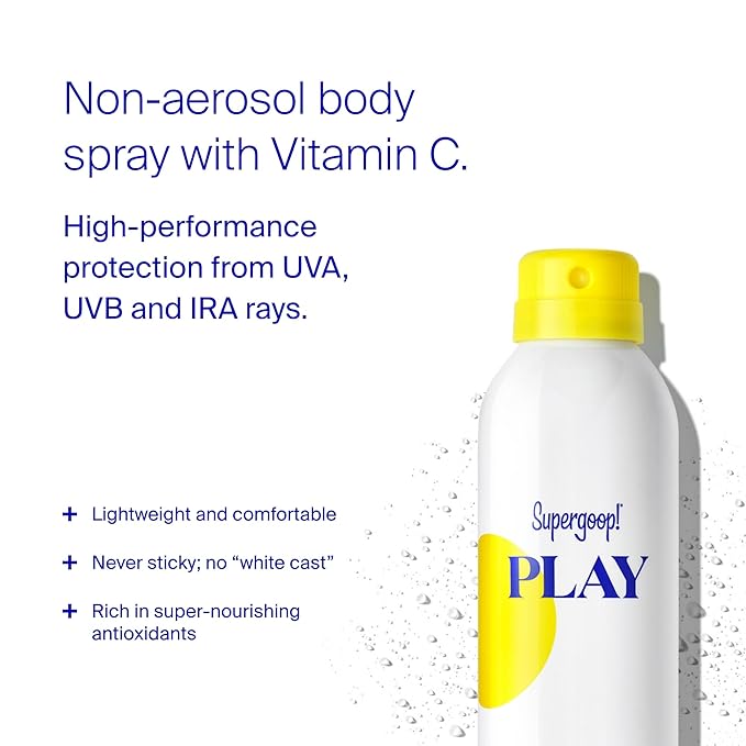 Supergoop! PLAY SPF 50 Antioxidant Body Mist w/Vitamin C - 3 fl oz, 2 Pack - Broad Spectrum Sunscreen Spray - Great for Active Days | w/Vitamin C, for Sensitive Skin
