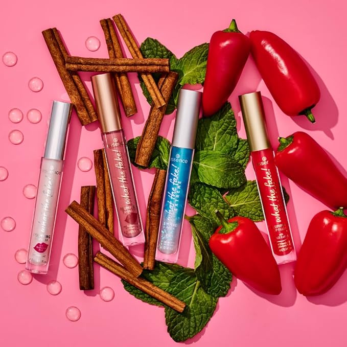 essence | What the Fake! Plumping Lip Filler | Chili Oil Extract Infused for Plump Lips | pH-Reactive Tint | Vegan, Cruelty Free & Gluten Free (03 | Oh My Chili)