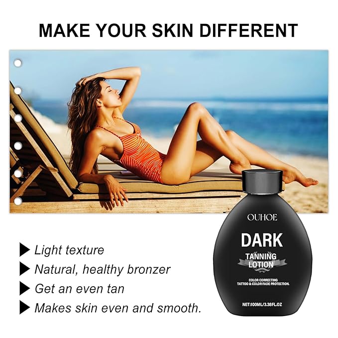 Tanning Gel, 2025 Intensive OUHOE Dark Tanning Lotion-Luxury Intensive Tanning Gel, Natural Tanning Accelerator Cream for Sunbeds & Outdoor Sun for All Skin Types (2pc)