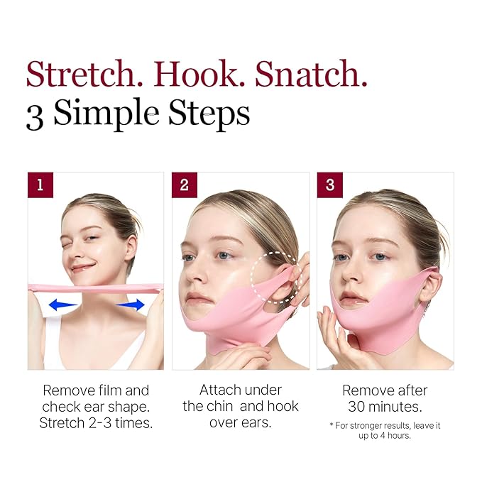 ROUND LAB Camellia Deep Collagen V Lifting Gel Mask 14ea | Double-chin Turkey Neck Instant Face Lifting Mask, Cooling and Depuffing Face Toning Belt, Firming Sagging Skin, Korean Skin Care, 10g/0.35oz