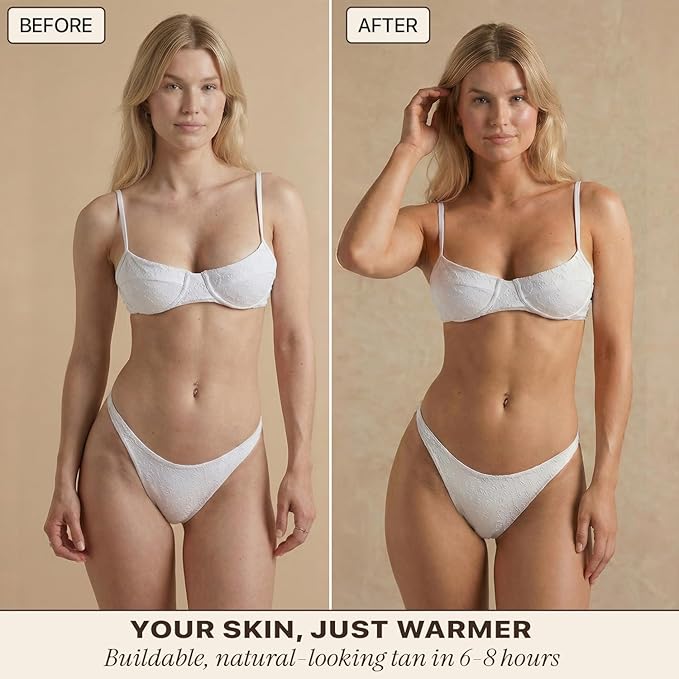 Self Tanner Spray - USA Made with Natural & Organic Ingredients, Fast Drying Spray Tan for Pale Skin, Non Toxic Gradual Tanning Spray, Sunless Tanning Water for Women & Men, Fair to Medium