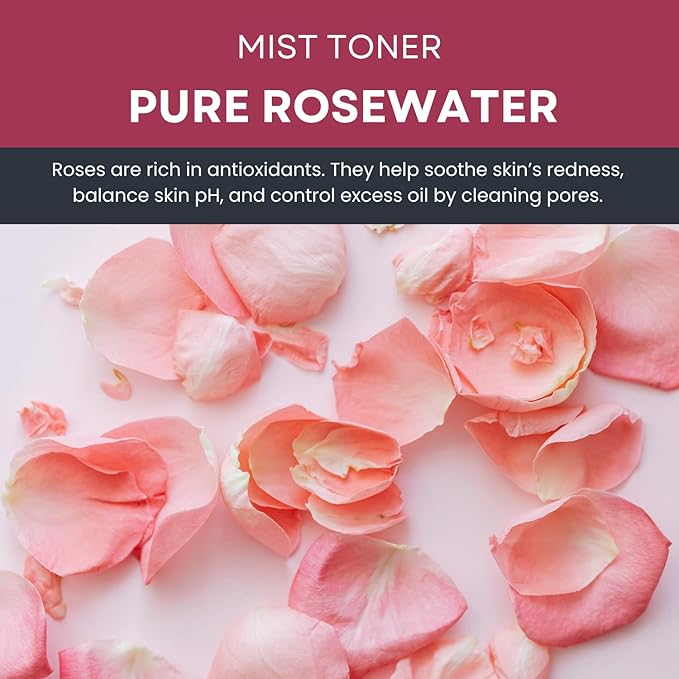 100% Pure Steam-Distilled Rose Water Toner (Gulab Jal) | Alcohol-Free Toner for Hydration, Radiance & Pore Tightening | Vegan, Clean Beauty | 200 ml