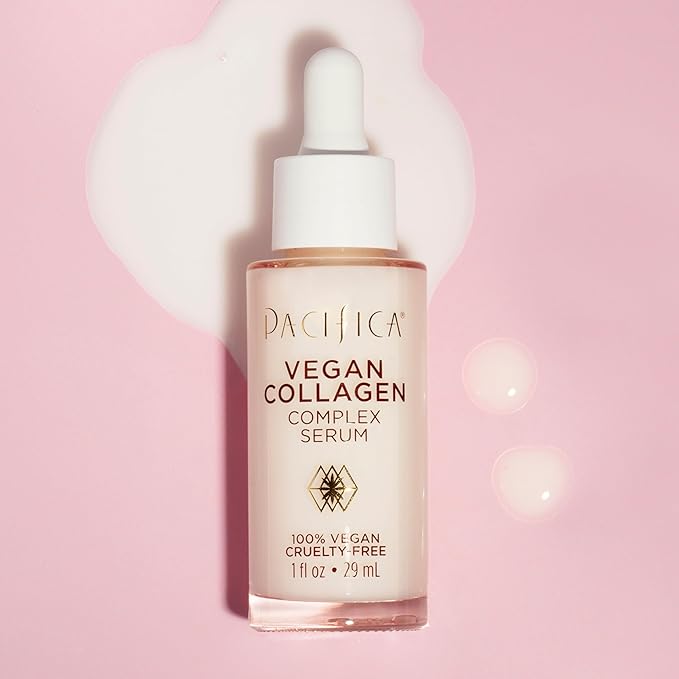 Pacifica Vegan Collagen Complex Face Serum Anti Aging Hydrating Serum w/Hyaluronic Acid for Plumping & Firming Collagen Boosting Facial Serum for Fine Lines & Wrinkles Clean Dermatologist Tested