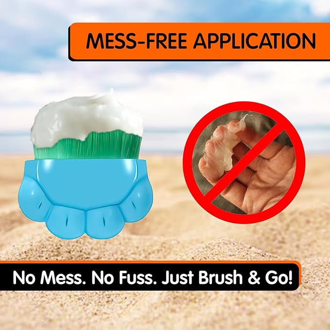 2Pcs Sunscreen Applicator for Kids - Sunblock Lotion Brush with Protective Case, Soft Bristles, Mess-Free Sun Cream Applicator for Travel, Beach & Outdoor Use - by Mobi Lock