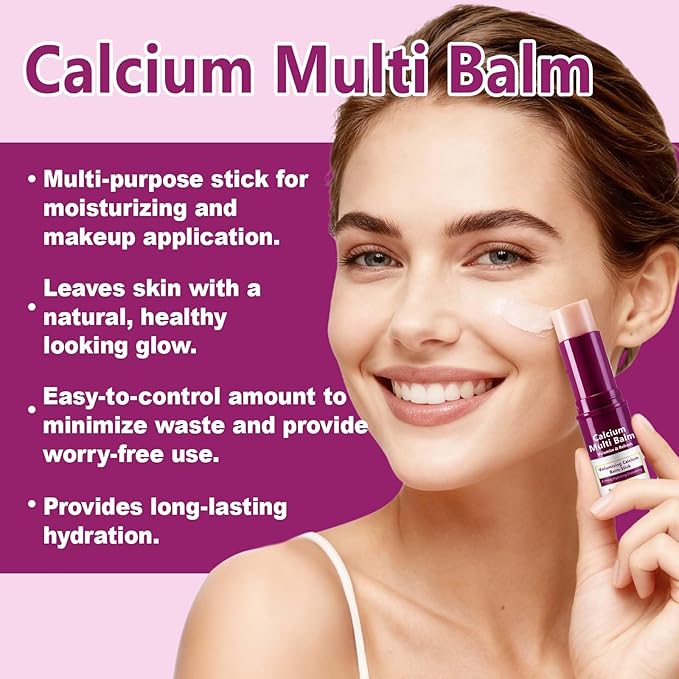 Calcium Multi-Balm Stick - Hydrating & Firming Eye, Neck & Face Treatment, Korean Wrinkle Core Stick for Deep Moisture, Skin Elasticity & Smoothing, Portable Anti-Aging Balm