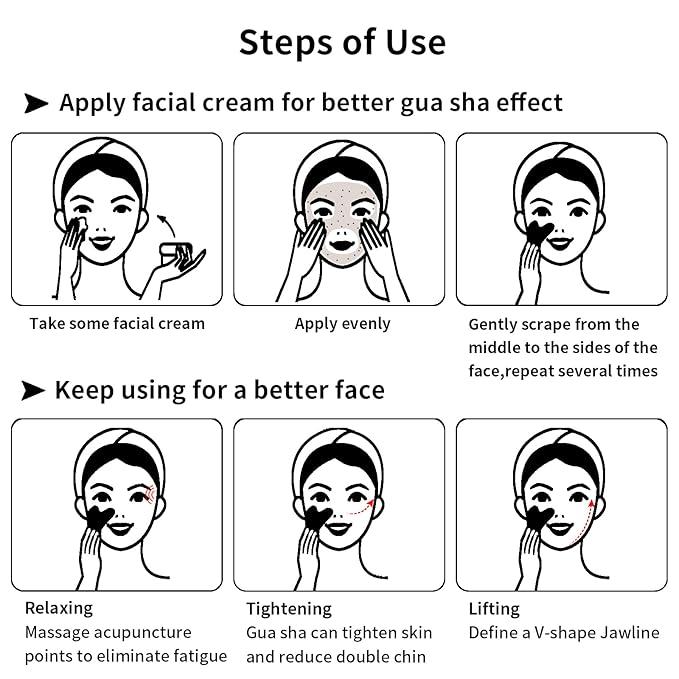 Gua Sha Facial Tools, Stainless Steel Guasha Tool for Face & Body, Gua Sha Tools for Puffiness Reducing & Jawline Sculpting Metal Guasha Tool for Women Self-Skincare, Silver