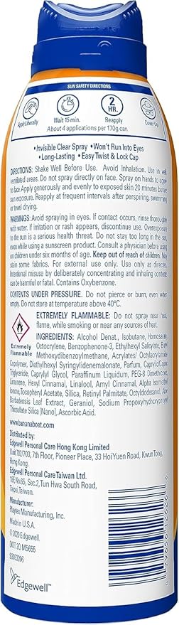 Banana Boat Continuous Spf#50 + Spray Sport 6 Ounce (Powerstay) (177ml) (3 Pack)
