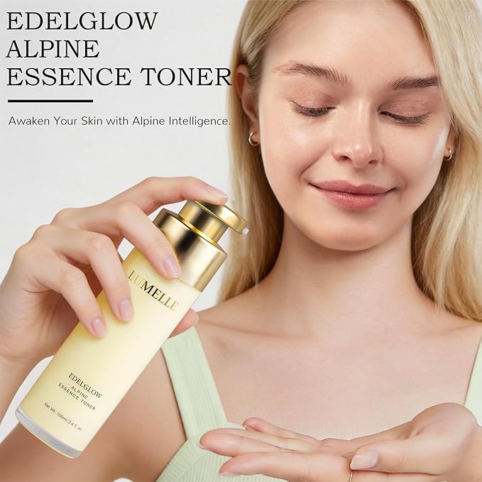 LUMELLE Hydrating Essence Toner with Natural Edelweiss - Intense Hydration & Skin Barrier Repair for Glowing Face Skin Care-100ml/3.4 fl. oz