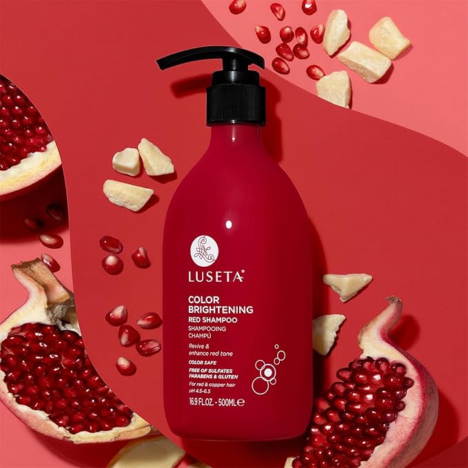Luseta Color Brightening Red Shampoo for Red Hair, Enhancing Red Hair Shampoo for Color Treated, Color Depositing Shampoo for Copper Hair, Sulfate, Paraben & cruelty free 16.9oz