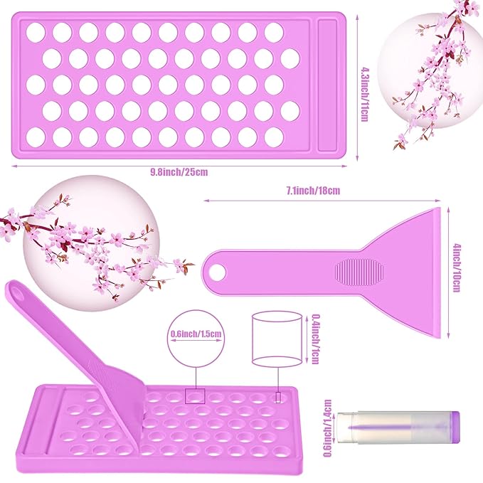 2 Sets Lip Balm Filling Tray and Spatula Set Portable Lipstick Holder Containers Lip Gloss Making Kit Capsule Lipstick Filler (Purple)
