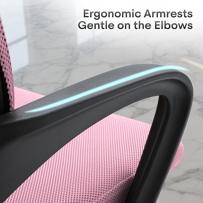 Ergonomic Office Chair - 330Lbs, Breathable Mesh Computer Desk Chair with Lumbar Support & Armrest, Rolling Swivel Adjustable Tilt Lock for Home Office/Gaming, Bedroom Study