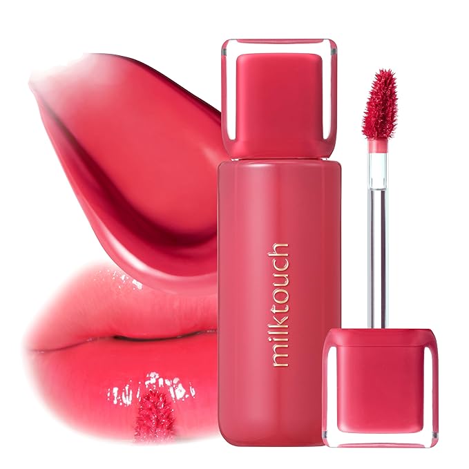 MILKTOUCH Jelly Fit Lip Tint (06 Chericious) with Cooling Plumping Effect and Water-Based Non-Sticky Texture | Long Lasting Korean Beauty Lipstain Tinted Gloss Oil | Stocking Stuffers for Women