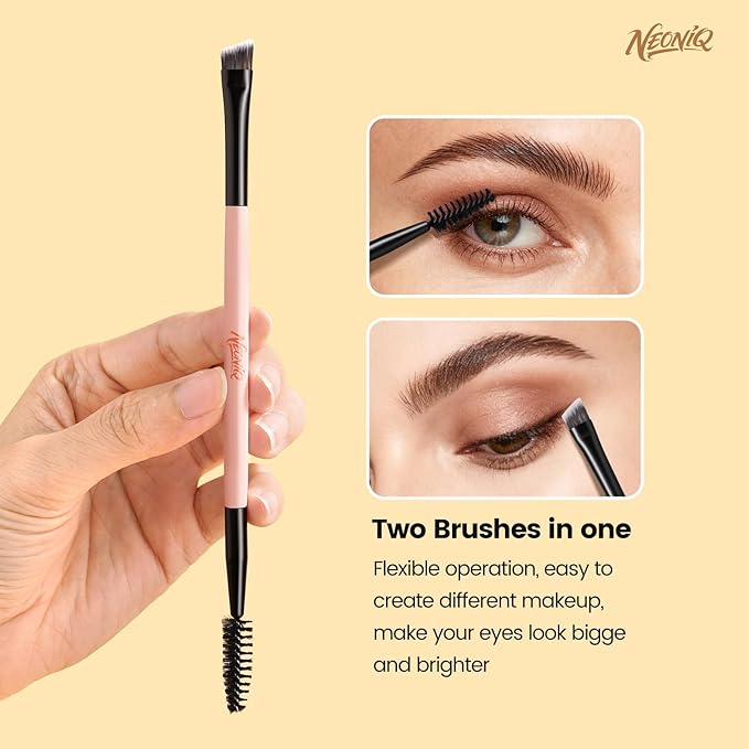 10 PCS Travel Makeup Brush Set With Bag, Makeup Brushes, Double-End Multi-functional Brushes for Foundation Powder Blush Eyeliner Eyeshadows, Professional Face Brush Set（Pink）