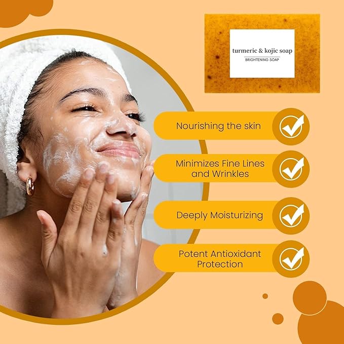 Traditional Handmade Organic Natural Vegan Turmeric Soap Bar - Anti-Aging Skin Lightener, Evens Skin Tone - Absolutely Pure Natural Soap