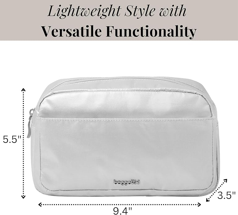 Pocket Cosmetic with Brush Organization - Lightweight 9.4”x5.5”x3.5” Makeup Bag - Travel Essentials Makeup Organizer