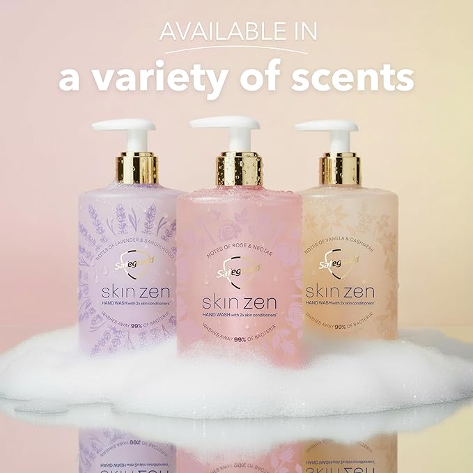 Safeguard Liquid Hand Soap, Skin Zen, Washes Away 99% Bacteria, Made with Natural Moisturizers & 2X Skin Conditioners, Safeguarding Families, PH Balanced Formula, Rose & Nectar Scent, 16 oz