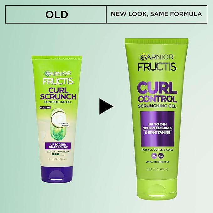 Garnier Fructis Style Curl Scrunch Controlling Gel for Shape & Shine, 6.8 Fl Oz, 3 Count (Packaging May Vary)