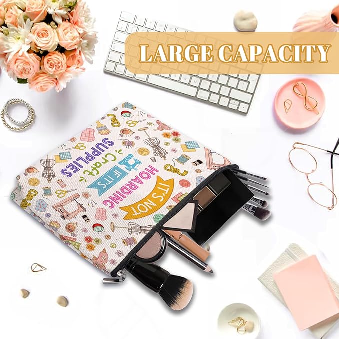 Craft Makeup Bag, Craft Gifts For Women, Crafter Makeup Pouch, Crafter Travel Toiletry Bag With Zipper, Birthday Gifts For Mom Sister, Travel Toiletry Bag