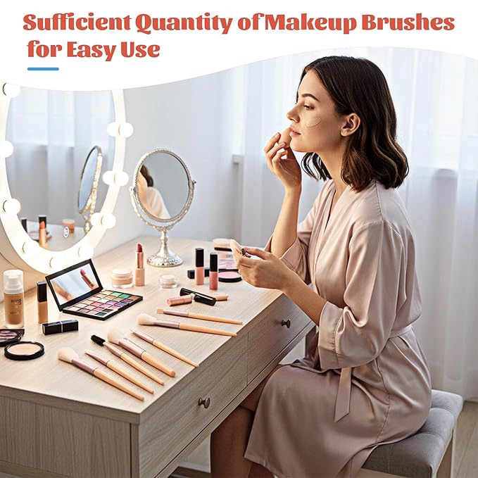 24 Sets Travel Makeup Brush Set Bulk, Mini Face Makeup Brushes with Storage Bags Soft Synthetic Fiber Make up Brush for Women Girls Party,Wedding, Bridal Shower