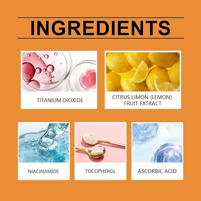 Vitamin C Sunscreen, Sunscreen SPF 40, Long-Lasting Spectrum Sunscreens UVA/UVB Protection, Waterproof & Sweat-Proof, Non-Greasy Lightweight Moisturizing Skin