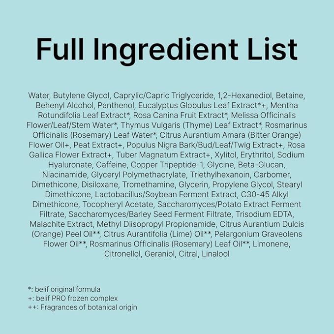 belif Aqua Bomb Frozen Gel Cream - Cooling Relief with Panthenol & Niacinamide - Daily Soothing & Hydrating Moisturizer, Depuff with Caffeine, Lightweight, Korean Skincare, 1.69 fl oz