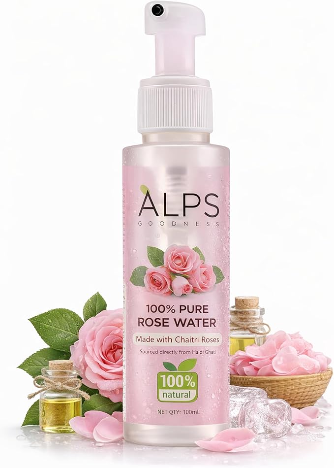 100% Pure Rose Water Facial Mist | Natural Face Toner & Hydrating Spray for Dry, Dull Skin | Refreshes, Soothes & Preps Skin | for All Skin Types | 3.38 Fl Oz (100ml)