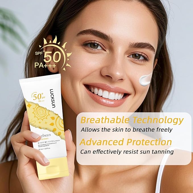 Sunscreen SPF 50+ PA+++ | Lightweight, Non-Greasy Formula | Hydrating & Soothing with Natural Soybean Extract | 50ml / 1.69 fl. oz. (1)